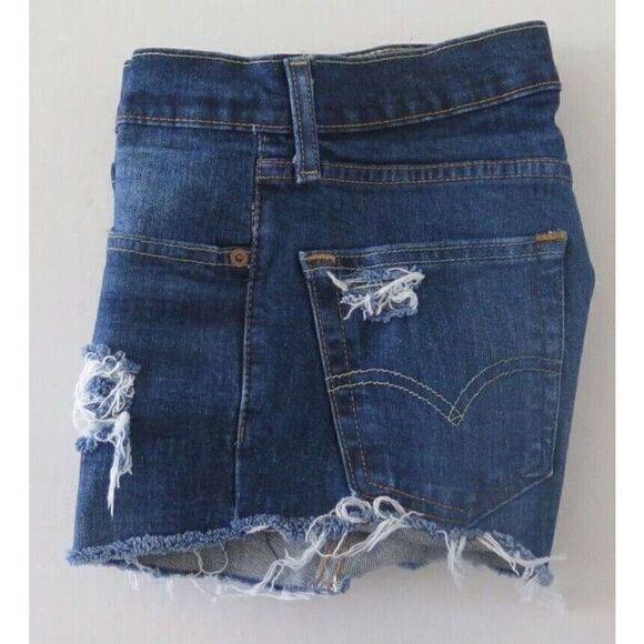 Levi's 511 Women's Size 28 Cutoff Button Fly Distressed Mid-Rise Jean Shorts - Picture 3 of 4